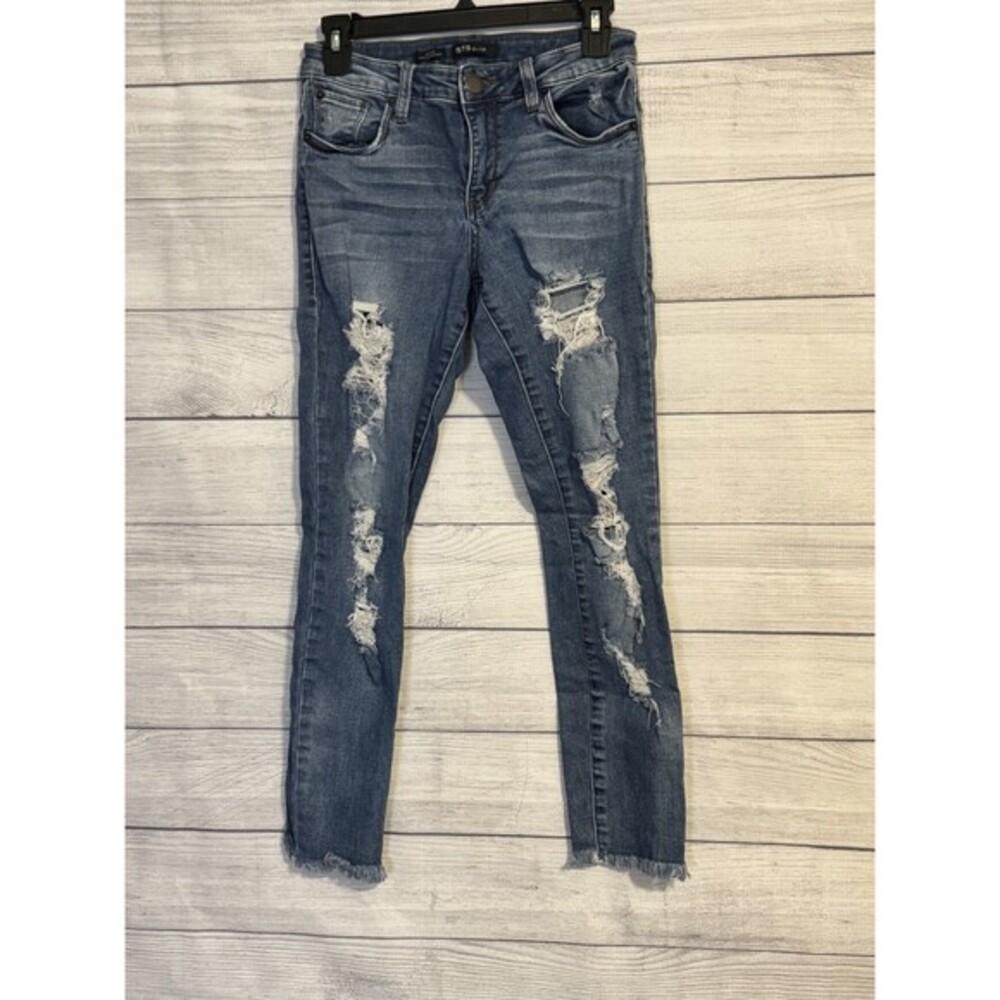 Women’s/Juniors STS Blue Emma Ankle Skinny Jeans – Destroyed Raw Hem – Size 26‎